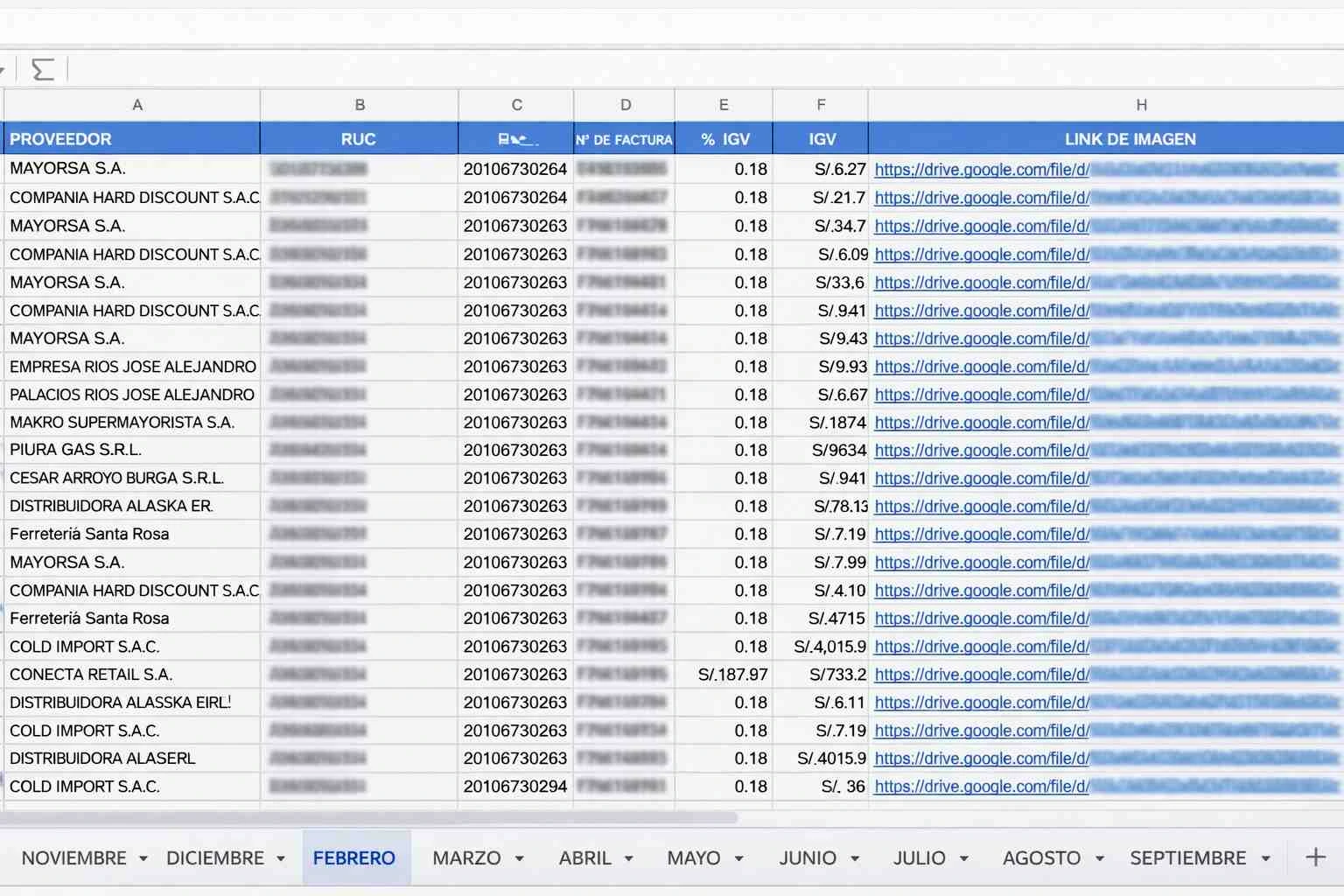 Google Sheets - Registro automático